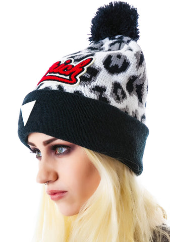 Candy Leopard Knit Beanie