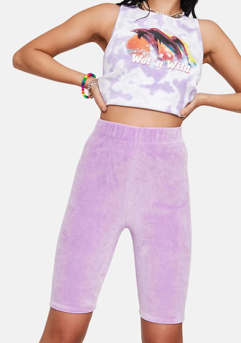 Diamante Butterfly Velour Bike Shorts