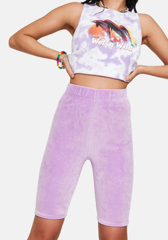 Diamante Butterfly Velour Bike Shorts