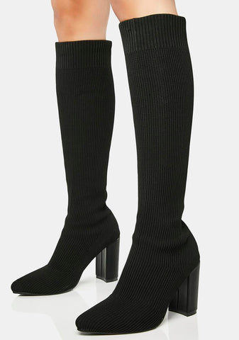 Worth Your Crush Knee High Boots