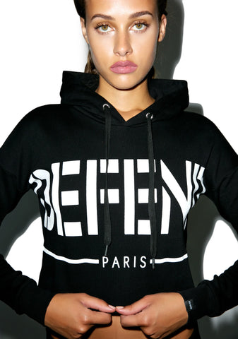 Defend Block Crop Hoodie