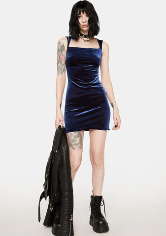 What I Know Velour Mini Dress