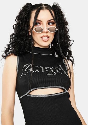 Angel Ribbed Bodycon Dress