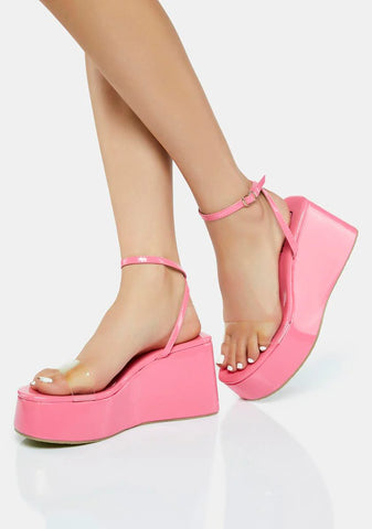 Rose Set The Bar Platform Sandals