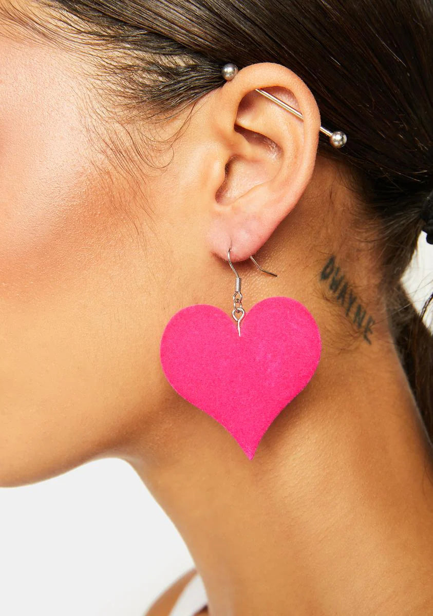 Softer Love Velvet Heart Earrings