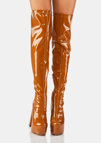 Sky Thigh High Platform Boots