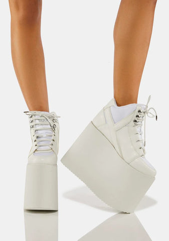 White Qozmo Sky Hi Platform Sneakers