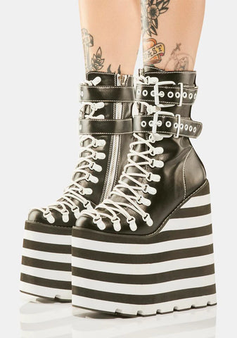 Striped Double Stacked Traitor Boots