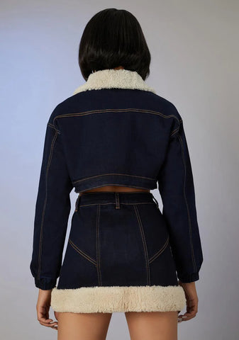 Attention Seeker Denim Puffer Jacket