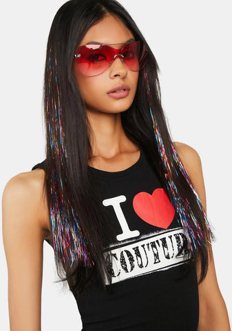 Rainbow 20" Hair Tinsel Extension 3-Pack