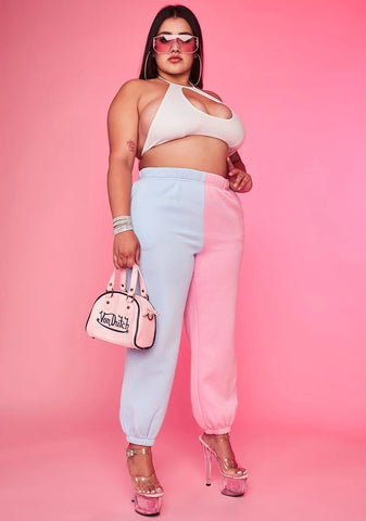 Cotton Candy Luxe Slacker Squad Two Tone Sweatpants
