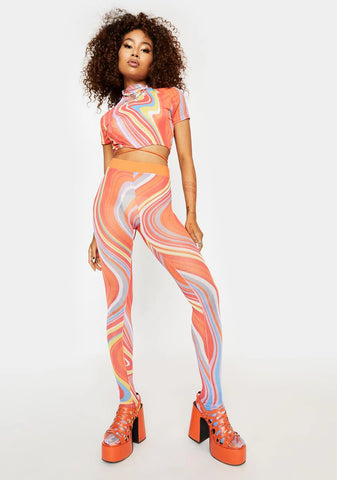 Sunset Astral Projection Mesh Pants Set