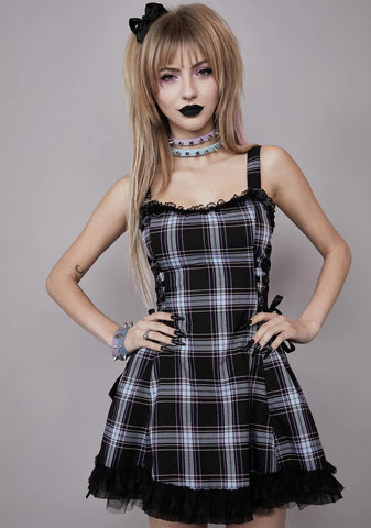Sinister Student Plaid Mini Dress