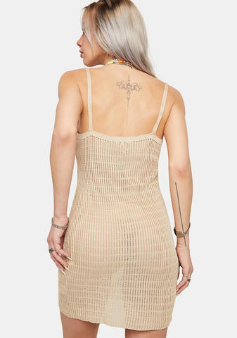 Sand Desert Queen Sheer Mini Dress