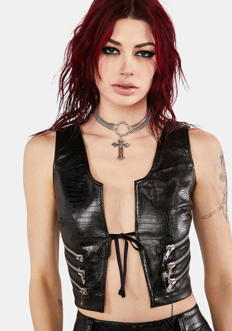 Hex Vegan Leather Top