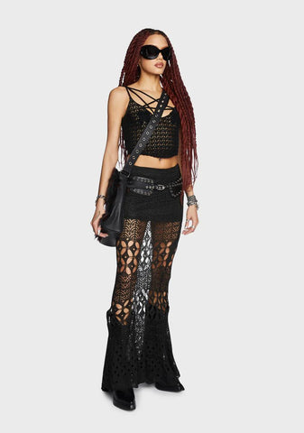 Hope For The Worst Crochet Skirt