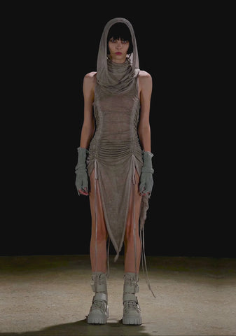 Tempo Ruched Harness Dress - Off White