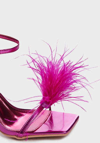 Pink Prancy Fluffy Heels