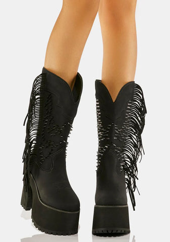 Bad Bitch Fringe Cowboy Boots