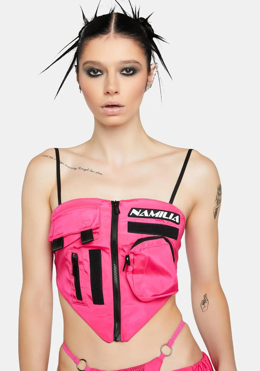 Neon Pink Tactical Bandana Top