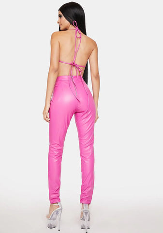 Sugar Shakin' It Vegan Leather Pants Set
