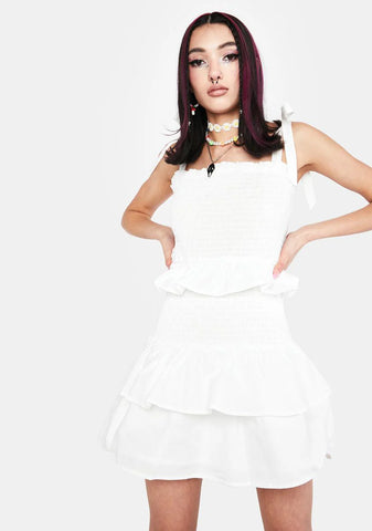 Skylark Fun Shirred Mini Dress