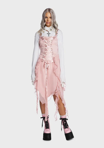 Life's No Fairytale Midi Dress- Pink