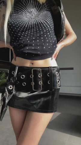 Diatonic Belted Mini Skirt