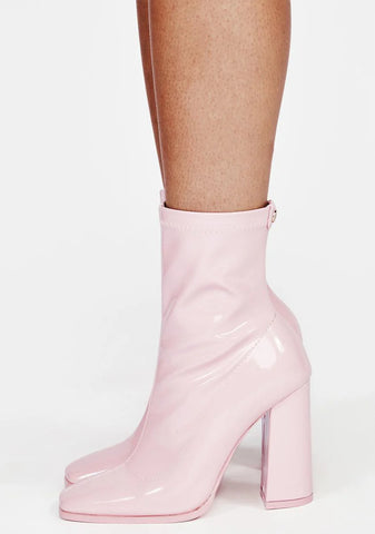 Pink Dillan Patent Booties