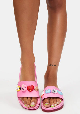 Pink Nex Gen + BT21 Beach Slides