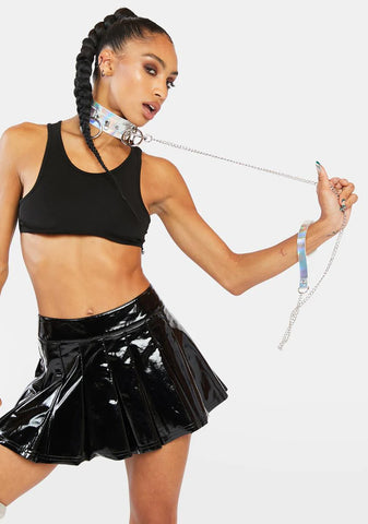Grip On Reality Metallic Leash Choker
