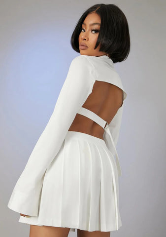 Catching International Flights Pleated Skirt