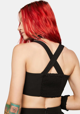 Dark Gradient Lace Heavy Industry Crop Top