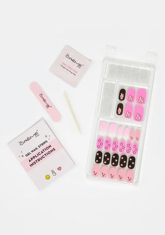 X BT21 Energy Pink Gel Nail Strips