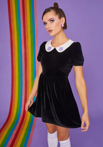 Love You Forever Velvet Babydoll Dress