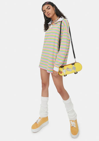 Join The Club Striped Polo Tee