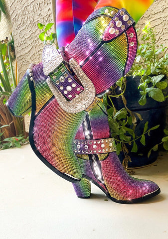 Sheriff Shine Cowboy Boots - Rainbow