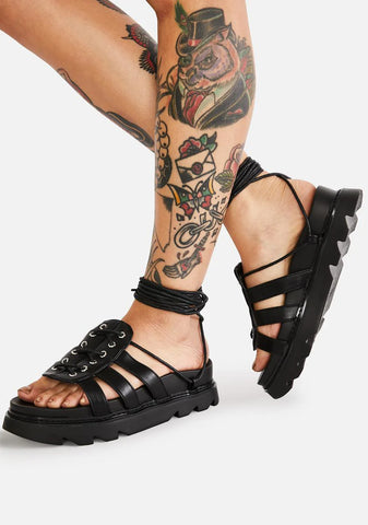 Midnight Time's Up Gladiator Sandals