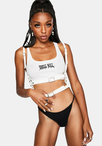 White Tight Hold Buckle Harness