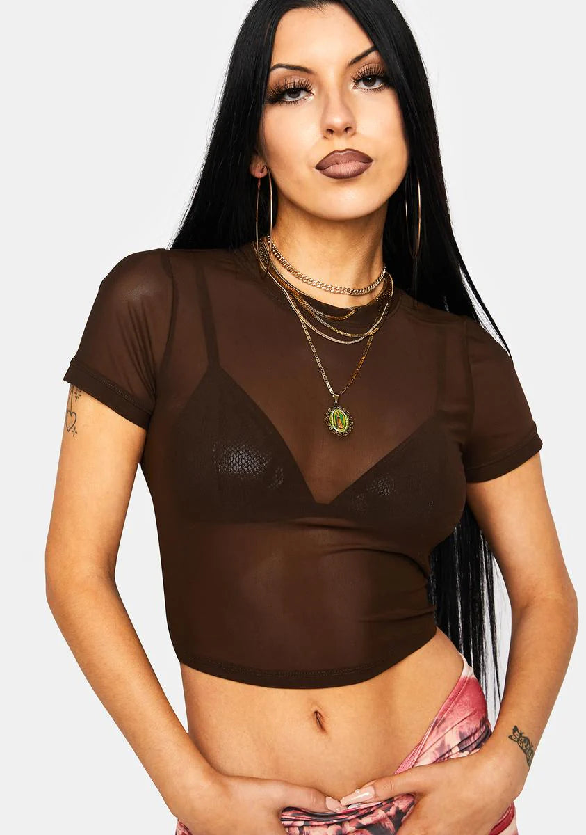 Mocha Change The Game Mesh Top