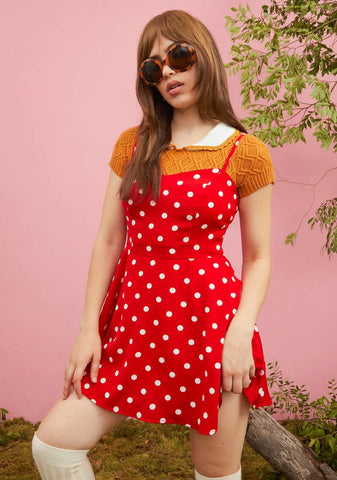 Strawberry Picking Polka Dot Dress