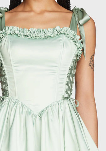 Takes The Cake Mini Dress - Light Green