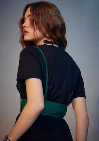 Emerald Light Chaser Holographic Underbust Corset