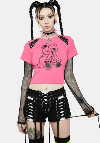 Never In Love Lace-Up Shorts