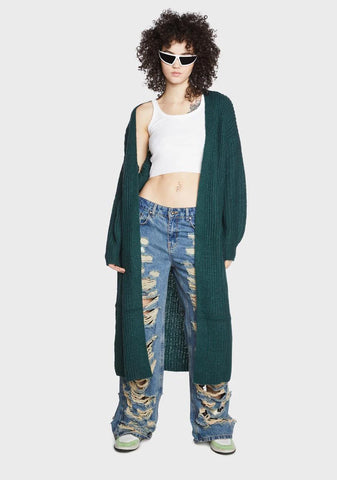 Mint What's The Use Knit Cardigan