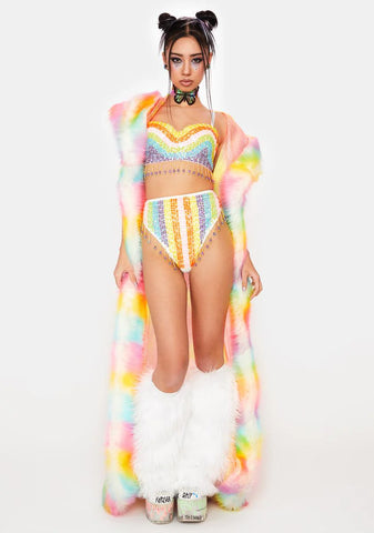 Rainbow Sequin Shorts Set