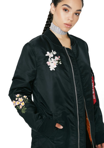 MA-1 Blossom Souvenir Illusion Long Coat