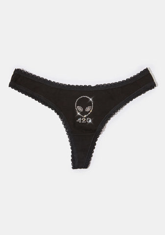 Alien 420 Rhinestone Thong