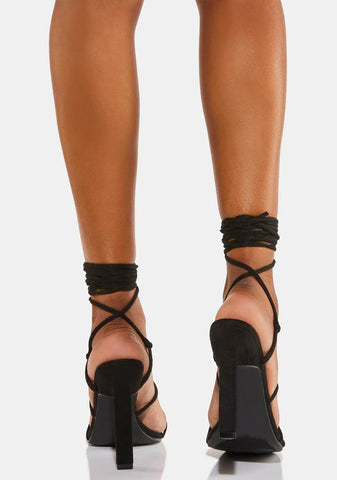 Noir Looking For Trouble Strappy Heels
