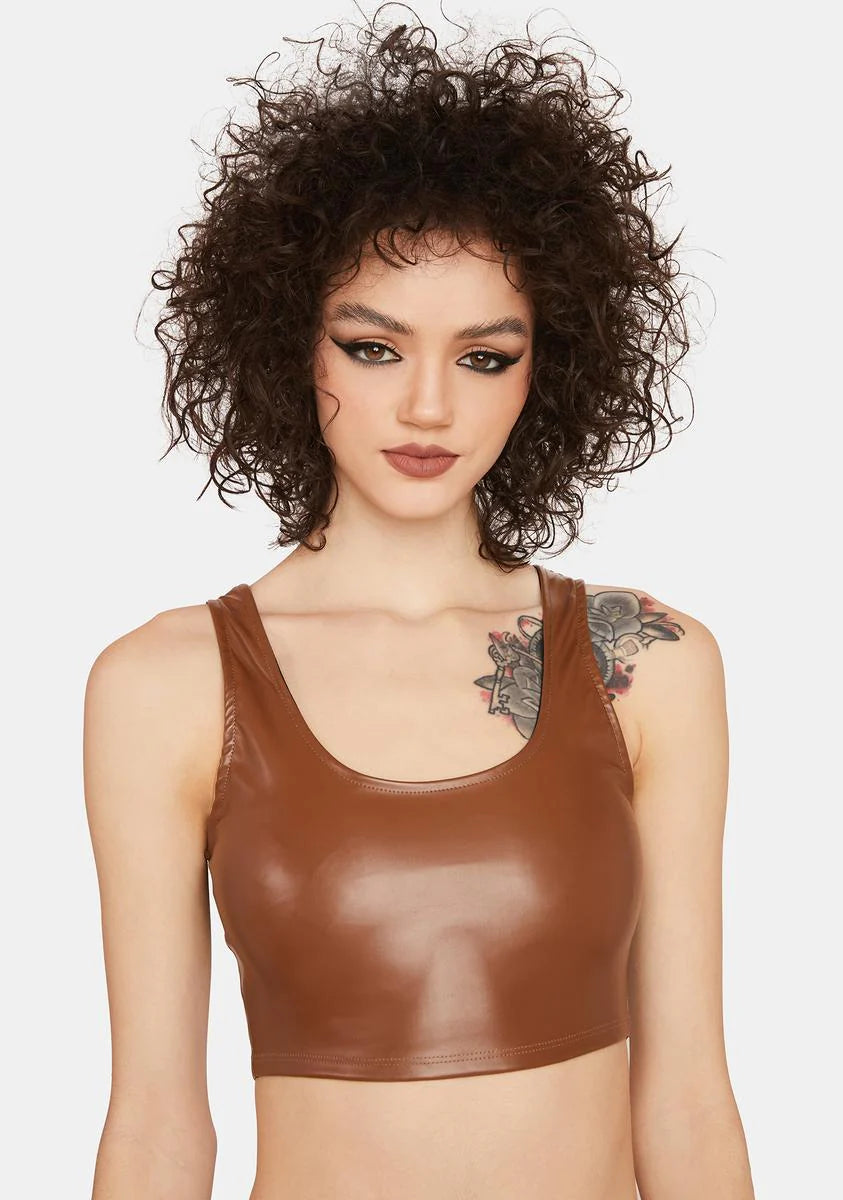 Coffee Back To Life Vegan Leather Tank Top